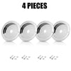 Four silver LED marker and turn signal lights for trucks, trailers, and RVs