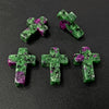 Natural Stone Cross Pendant Charm for Jewelry Making