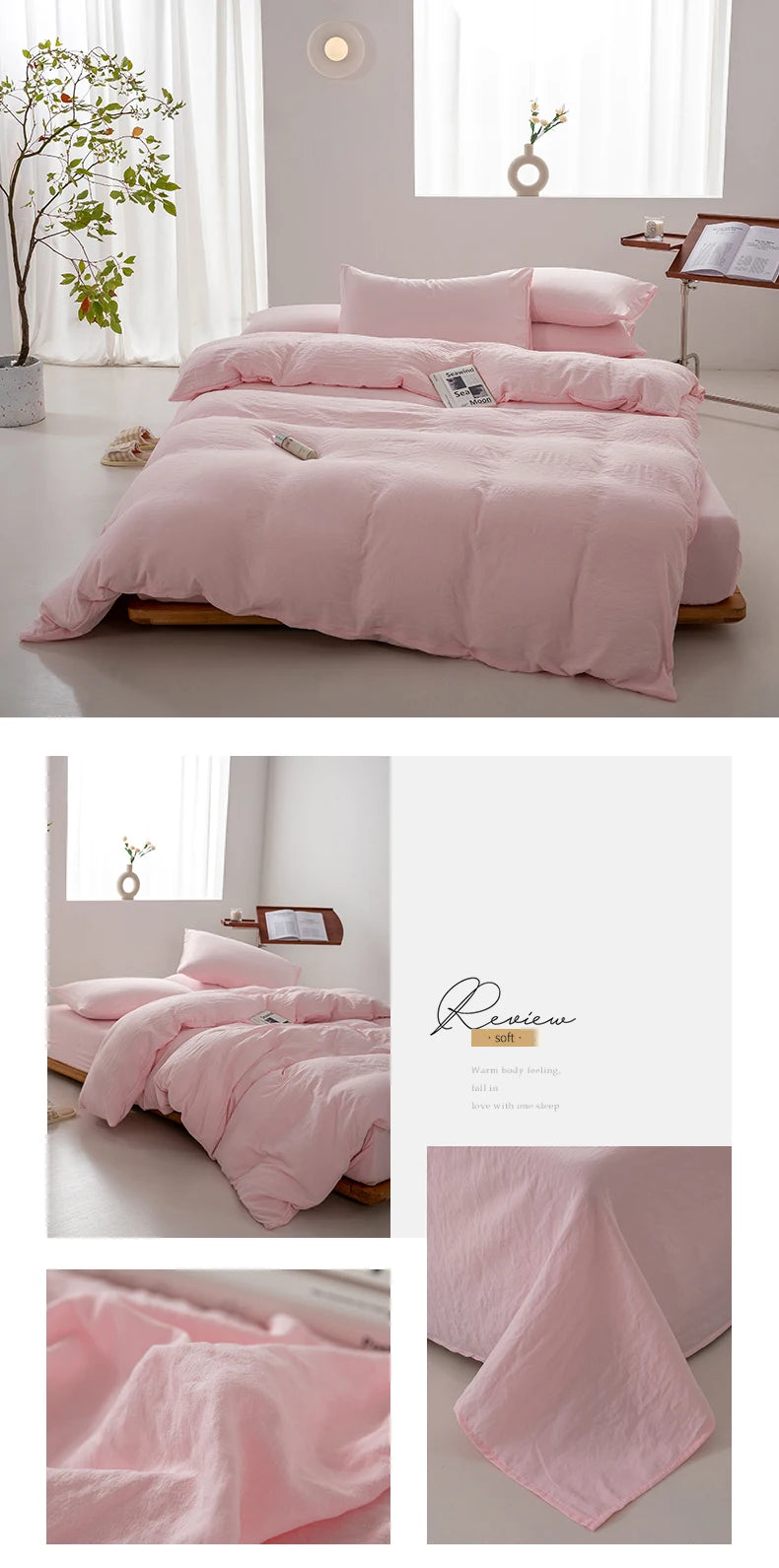 Washed Cotton Duvet Cover – Minimalist Solid Color Bedding