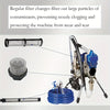 Set mit Mehrzweck-Sprayfilter, Mesh-Filter und blauer Schlauch für eine Maschine