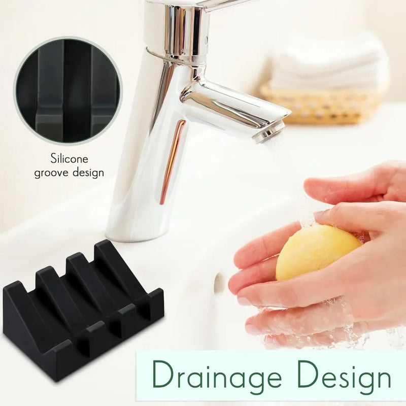 Waterfall Silicone Soap Dish with Self-Draining Design