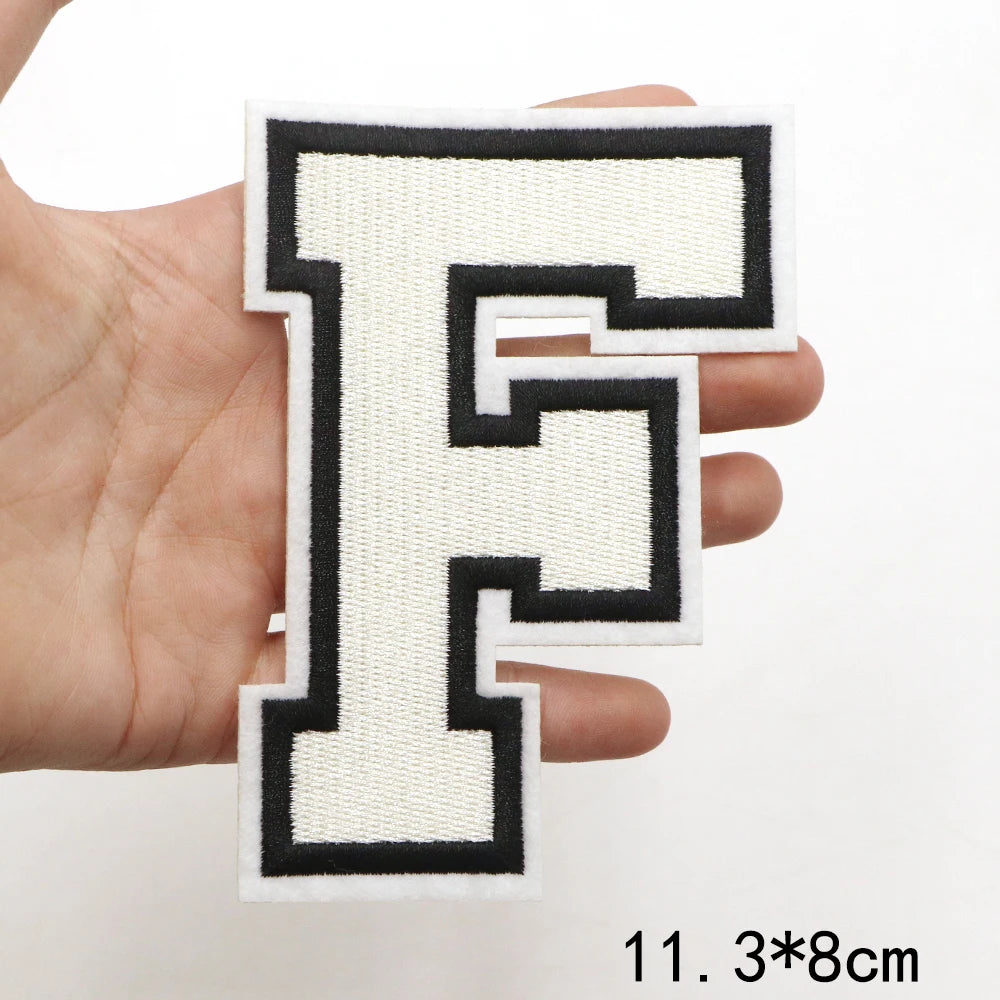 Large White Letter Patch for DIY Clothing Customization