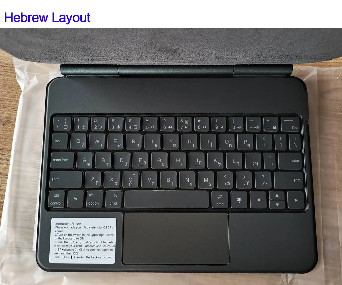 iPad Magic Keyboard Case with Backlit Keys and Touchpad