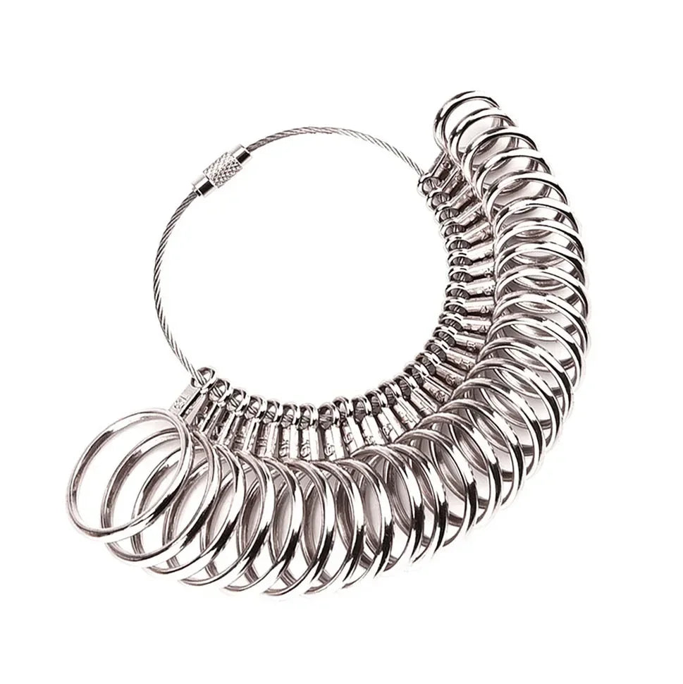 Stainless Steel Ring Sizer Gauge for Accurate Finger Measurement