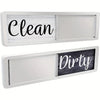 A set of two magnetic signs labeled Clean and Dirty for use on dishwashers and refrigerators.