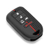Black silicone car key case with three buttons for a Honda model