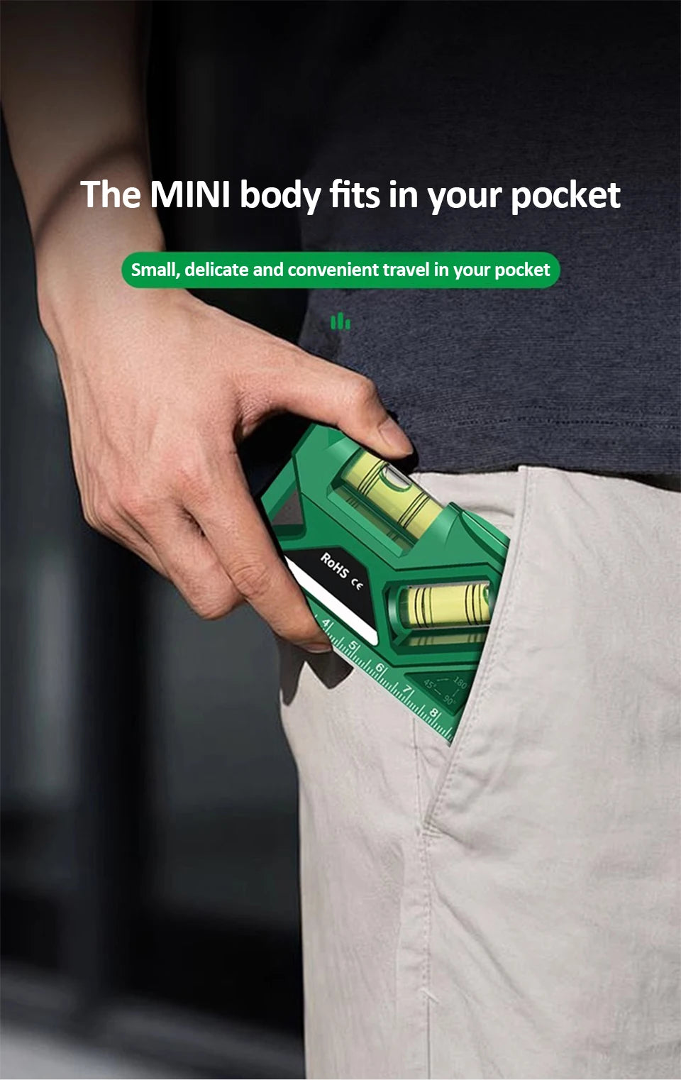 Magnetic Pocket Level Gauge with 3-Axis Precision