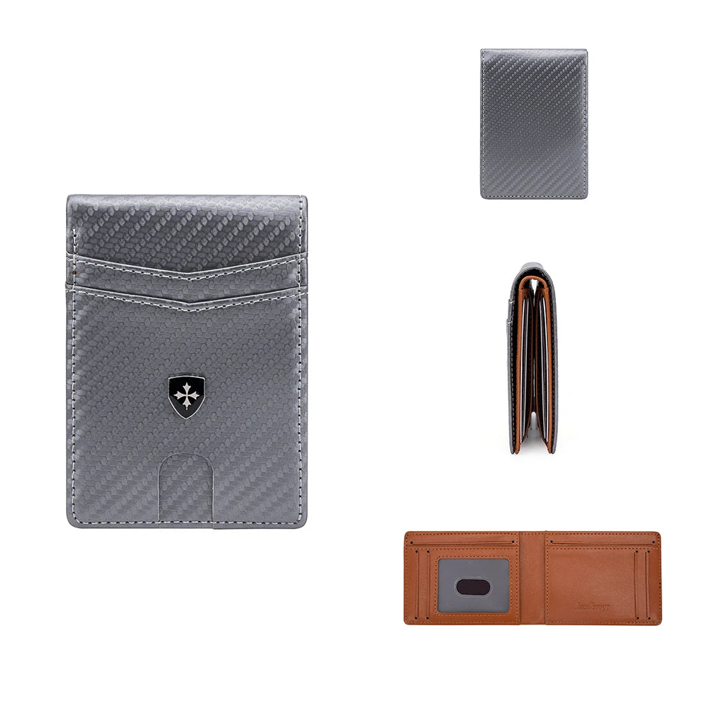 Slim PU Leather Bifold Wallet with Card Holder