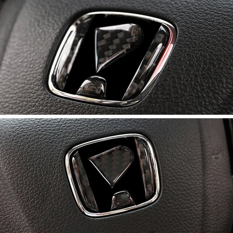 Carbon Fiber Steering Wheel Emblem Decals for Honda Models 2015-2022