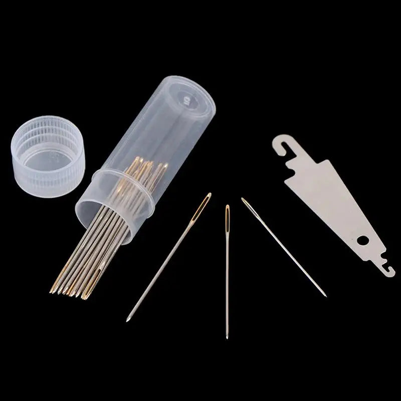Gold Eye Embroidery Needles Set with Threaders