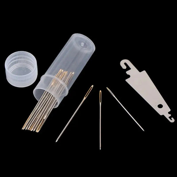 Gold Eye Embroidery Needles Set with Threaders