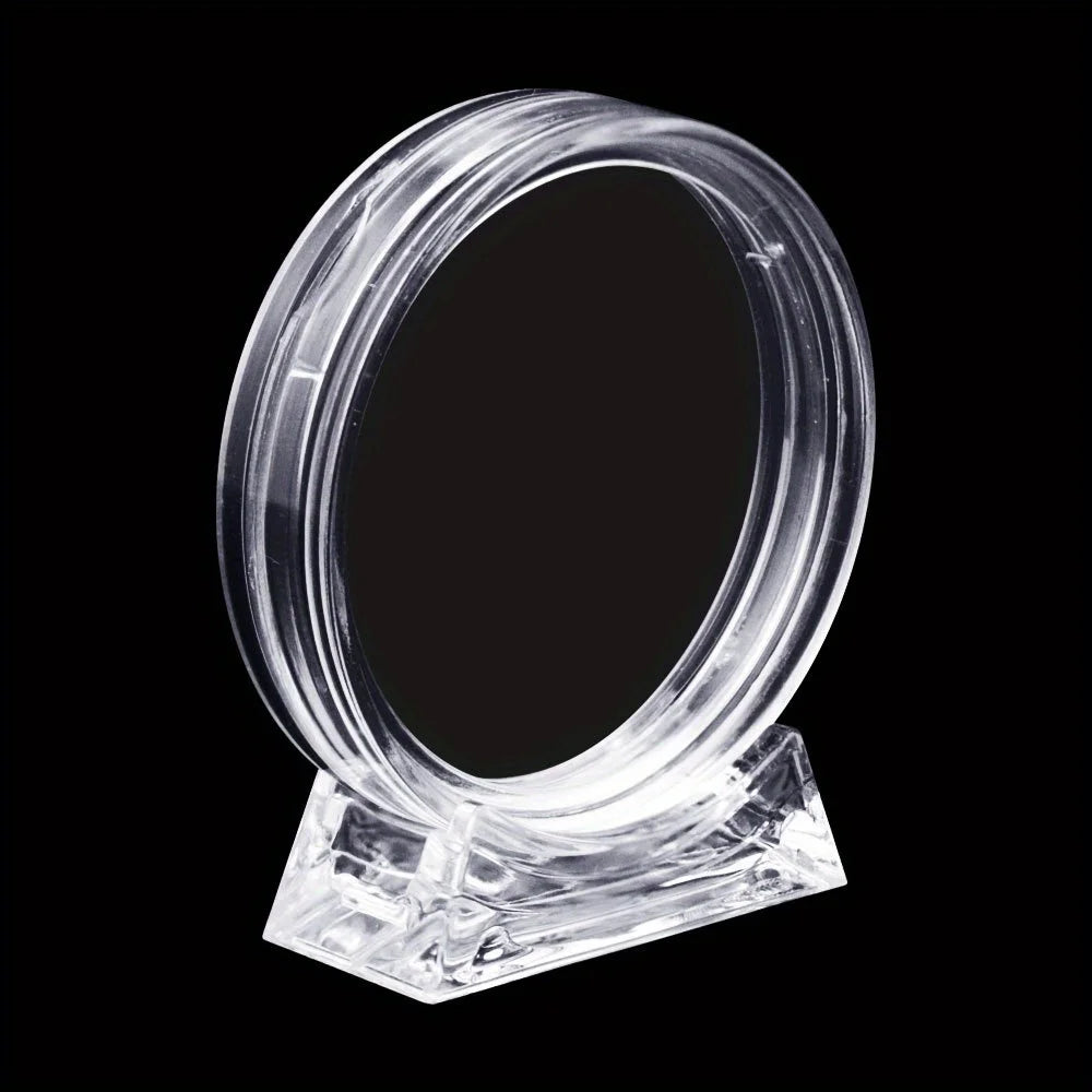 Transparent Coin Display Holders with Stands (10-Pack)