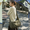 Cotton Canvas Crossbody Bag with Large Capacity