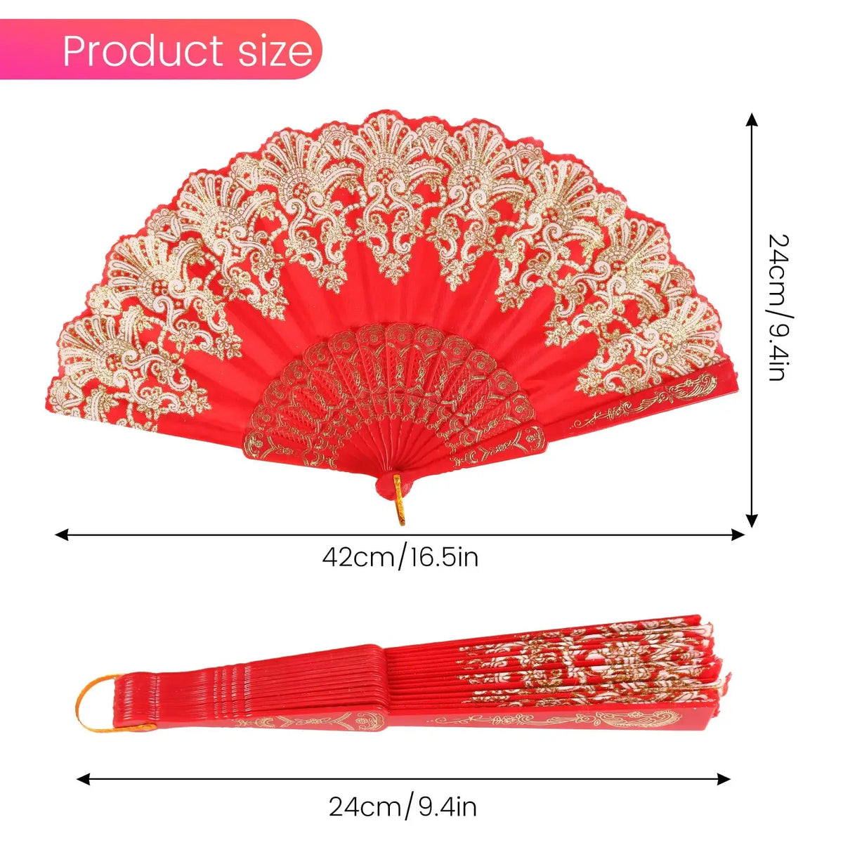 Elegant Hanfu Folding Fan for Dance, Parties & Home Decor