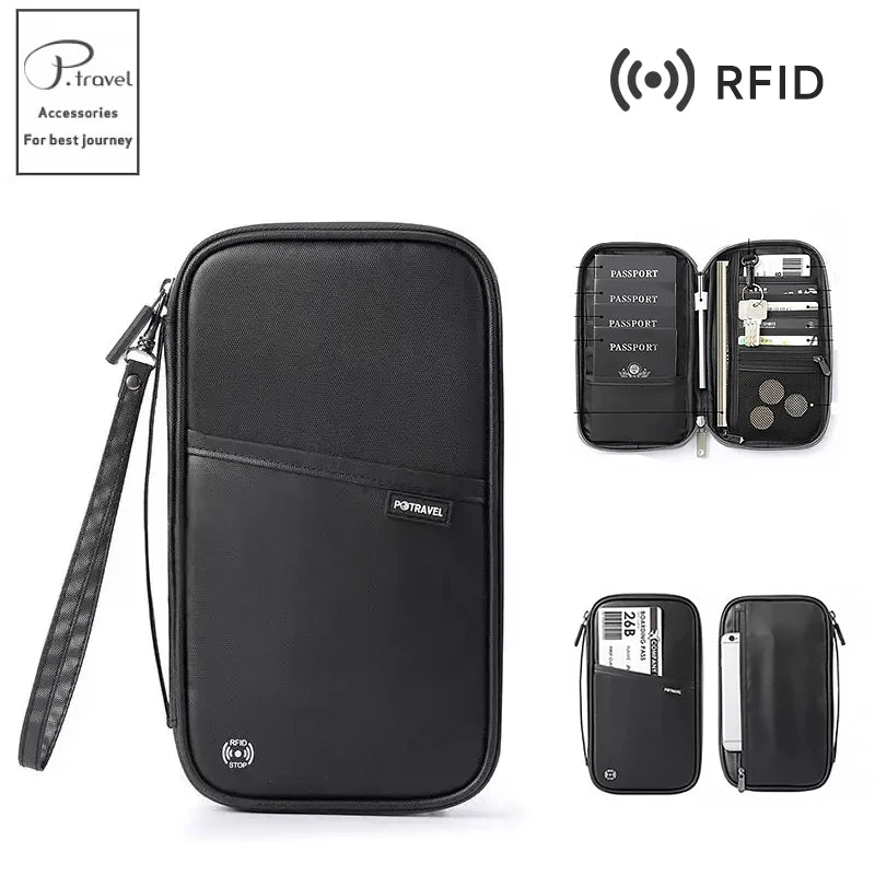 Portefeuille passeport de voyage anti-RFID