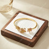 Floral Zircon Bangle Bracelet