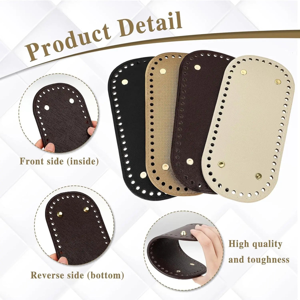 PU Leather Crochet Bag Base with Metal Feet
