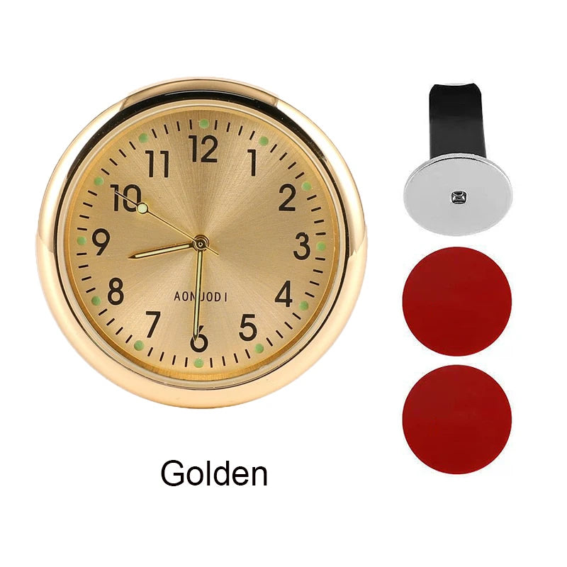 Mini Car Clock with Glow-In-The-Dark Dial and Air Vent Clip