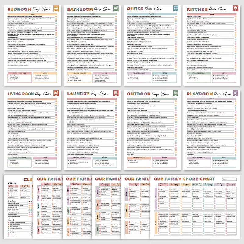 ADHD-Friendly Home Cleaning Planner Bundle