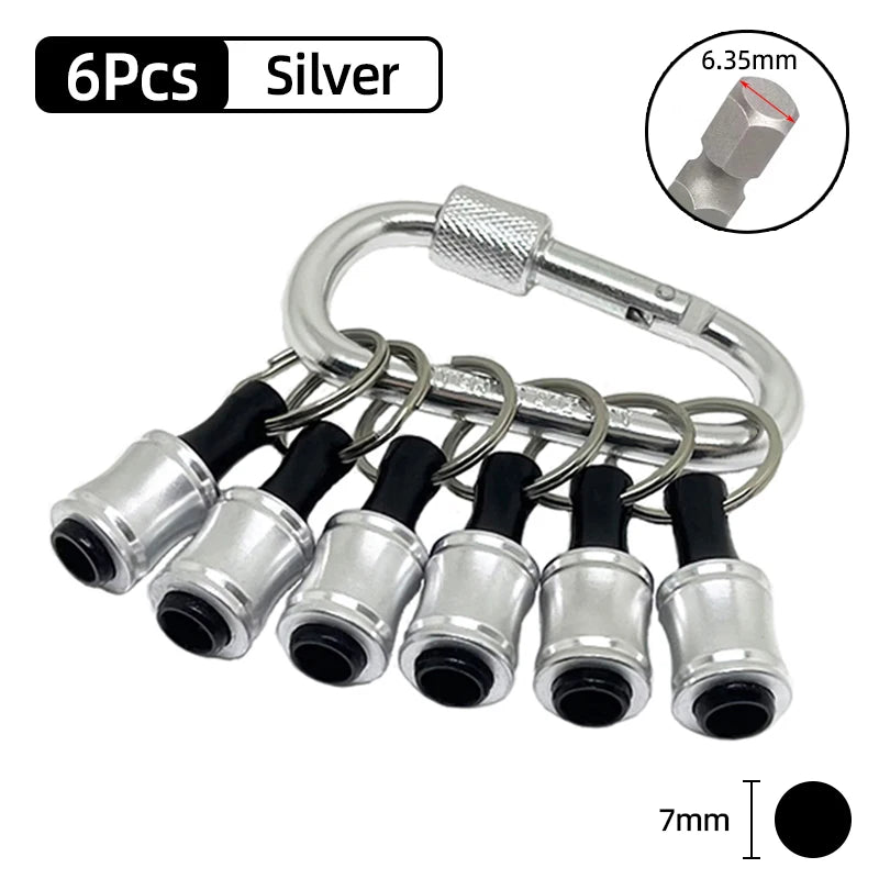1/4" Hex Quick-Change Screwdriver Bit Holder with Keychain