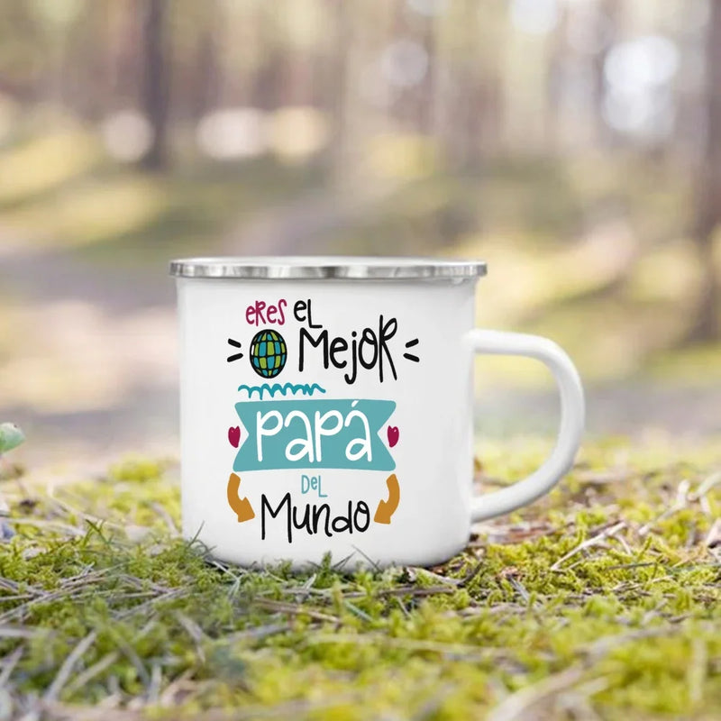 Mug de Camping en Émail « Meilleurs Parents »