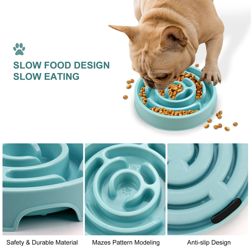Maze-Design Slow Feeder Dog Bowl