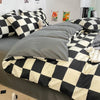 Black and White Plaid Duvet Cover Set with Pillowcases