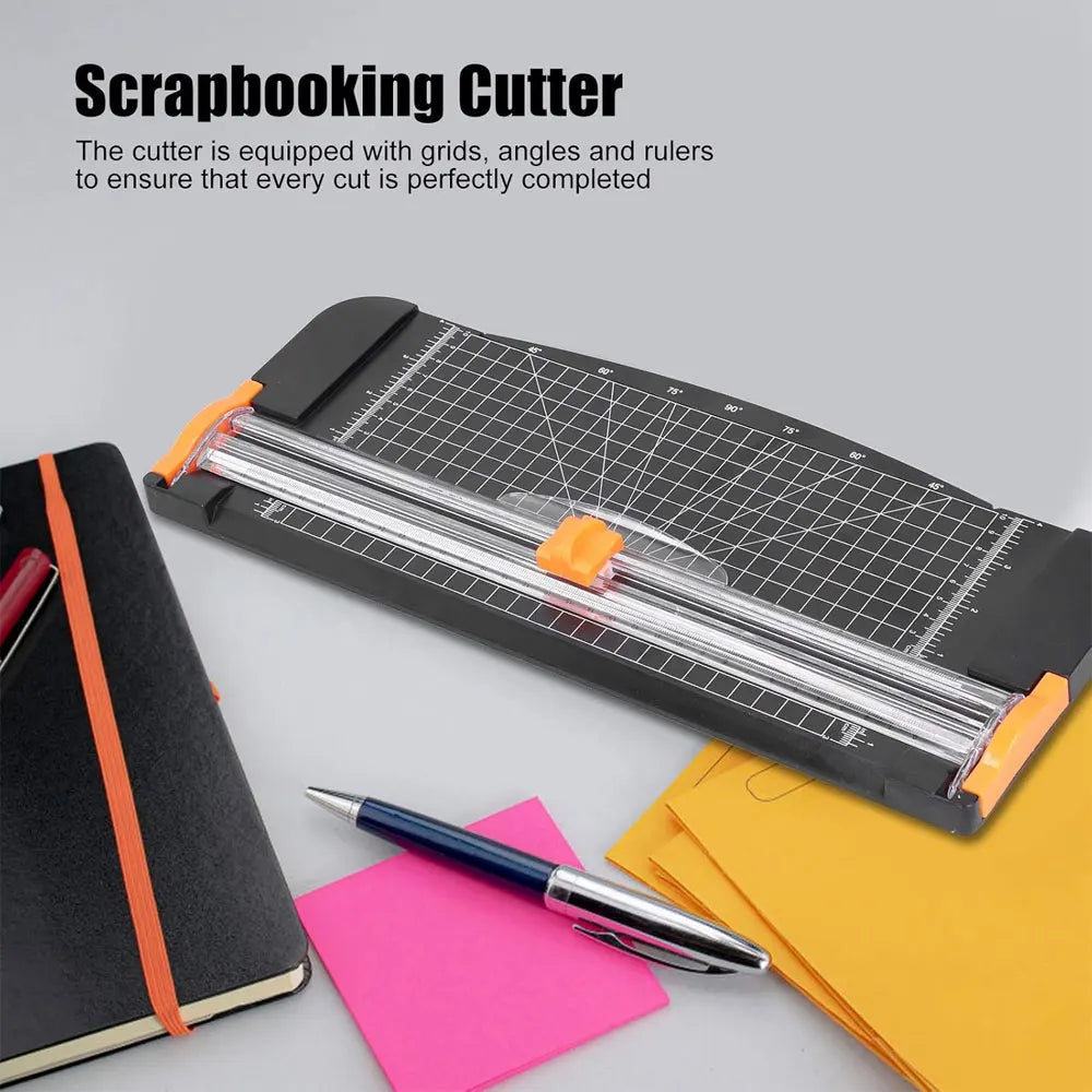12-Inch Paper Cutter with Slide Rail and Safety Blade