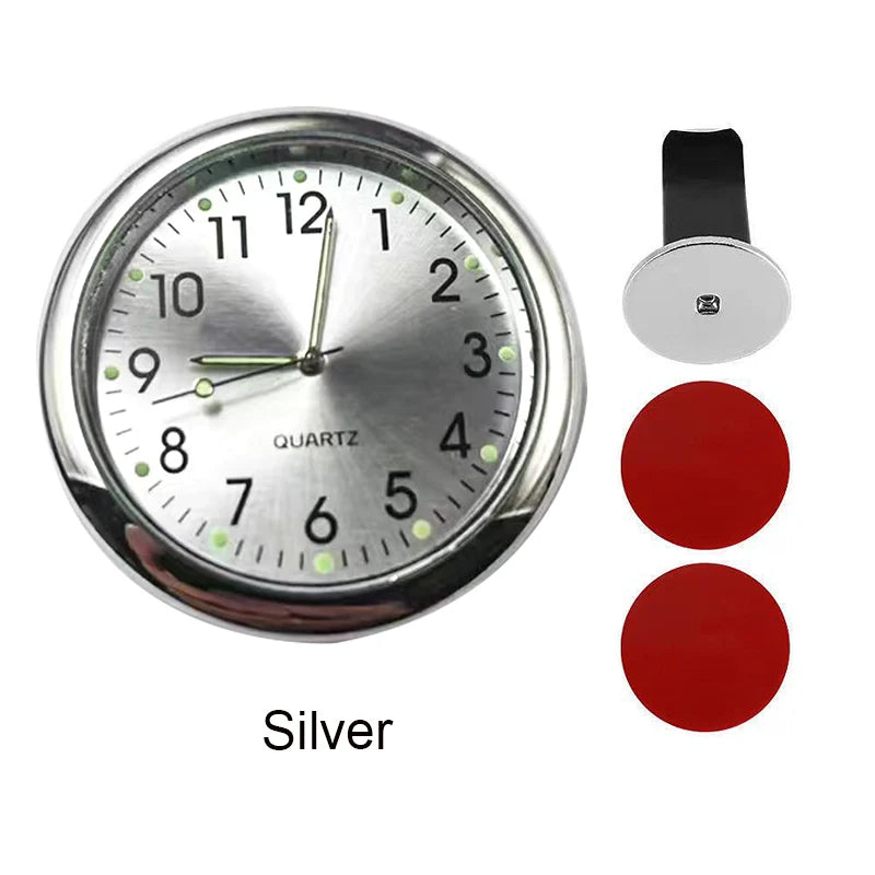 Mini Car Clock with Glow-In-The-Dark Dial and Air Vent Clip