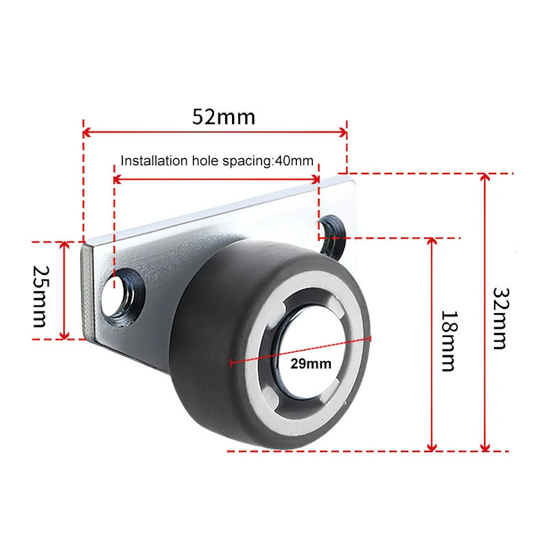 Quiet Rubber Drawer Casters for Furniture and Cabinets (Set of 4)
