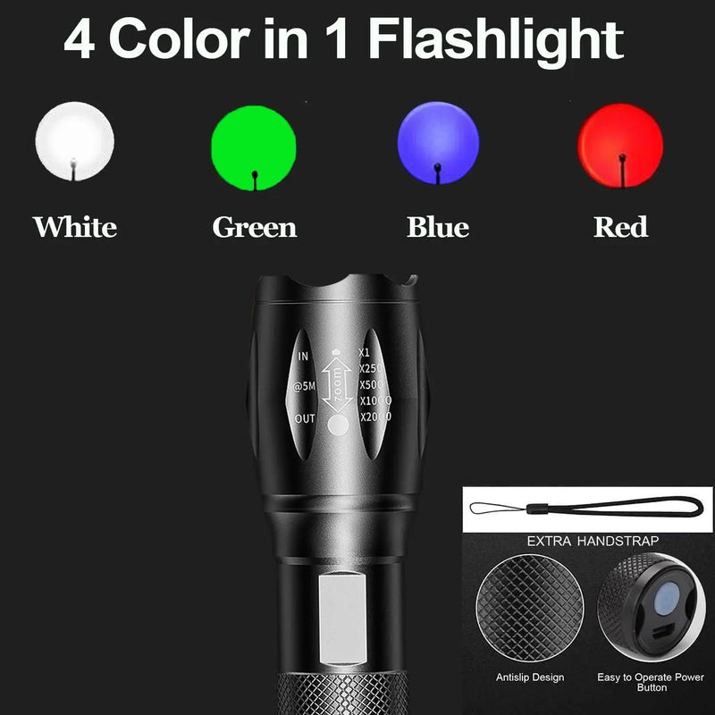 4-in-1 LED-Taschenlampe mit Farbwechsel