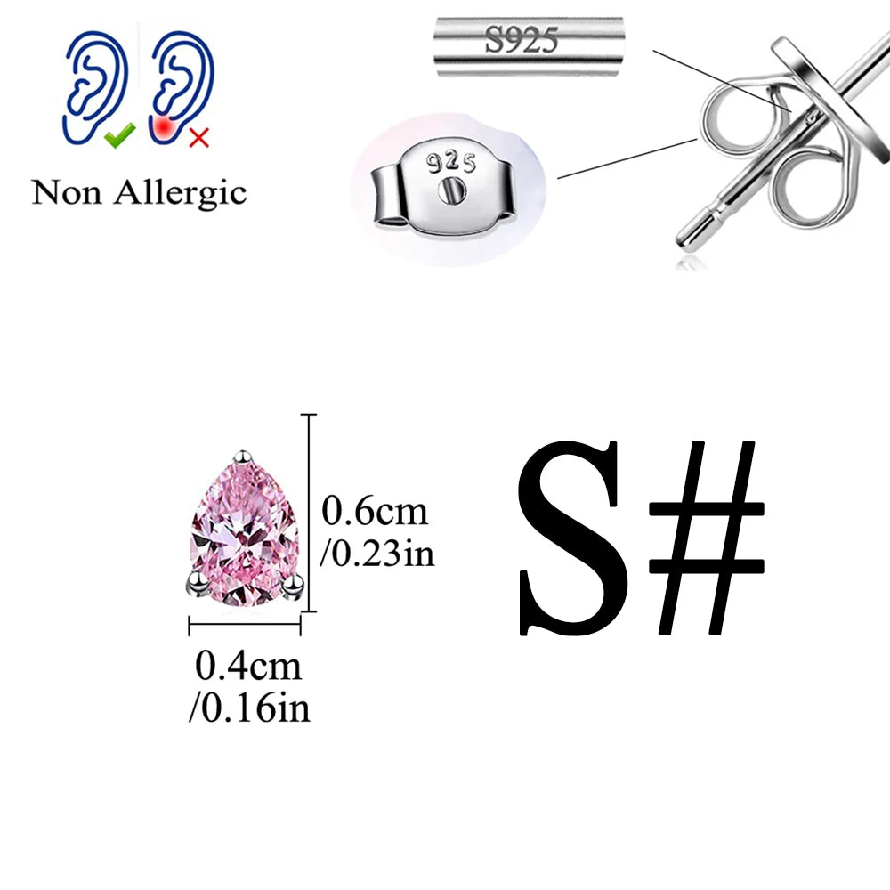 Sterling Silber Wassertropfen CZ Ohrringe