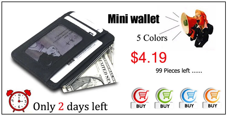 RFID Blocking Slim Leather Wallet for Men