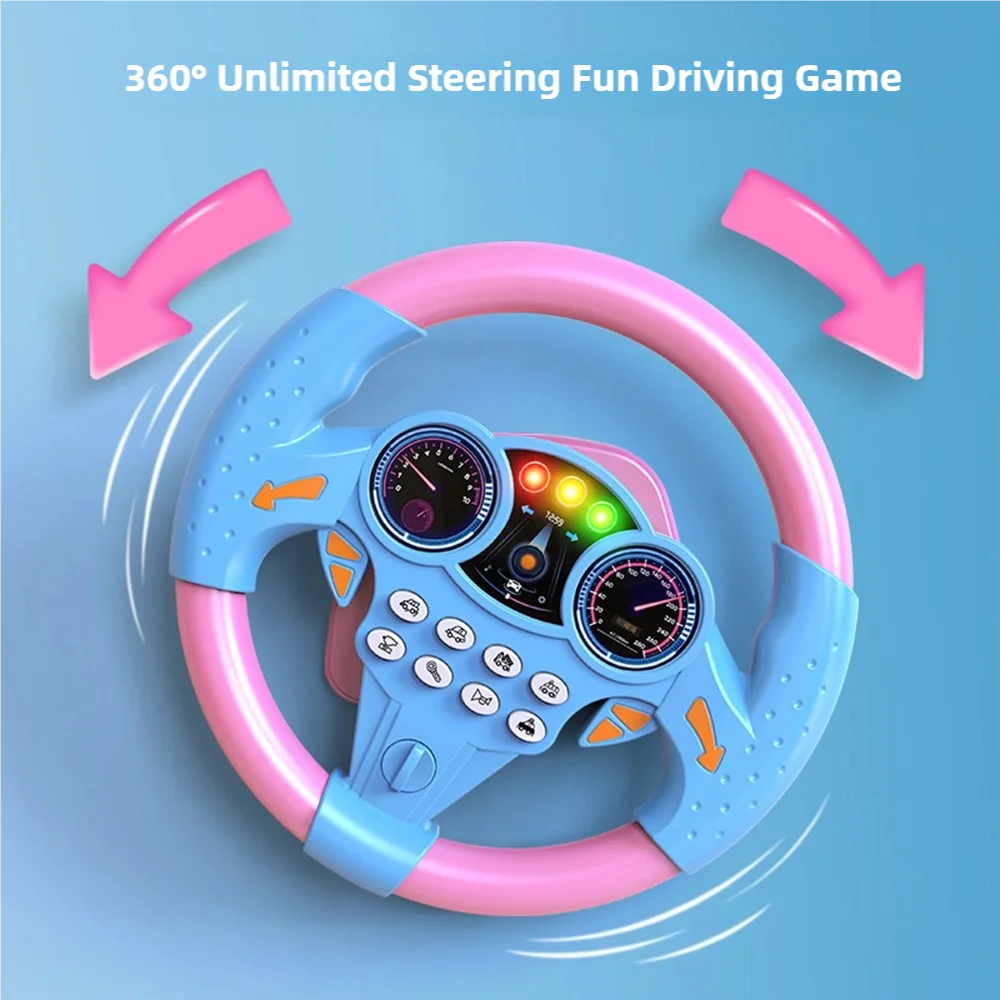 360° Rotating Music Steering Wheel Toy for Kids