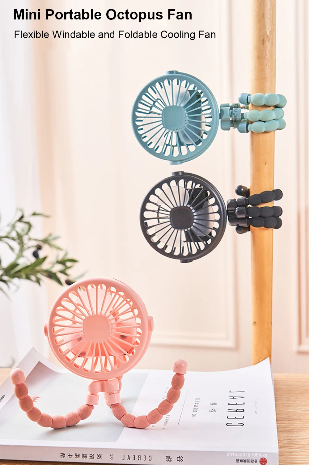 Portable Clip-On USB Rechargeable Mini Fan