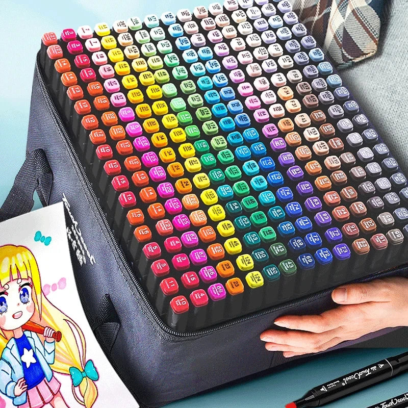 Double-Headed Art Marker Set for Drawing, Sketching & Manga