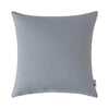 A square, light gray linen-textured cushion cover or pillow.