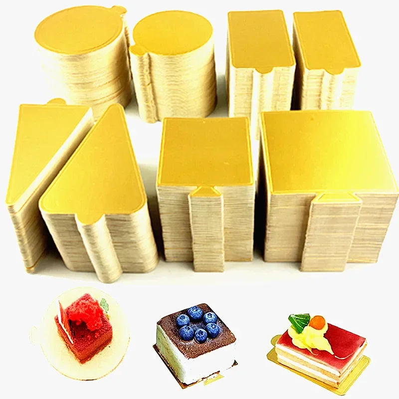 Gold Mini Cake Boards for Desserts & Pastry Display