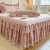 Lace Ruffled Bed Skirt with Non-Slip Mattress Cover