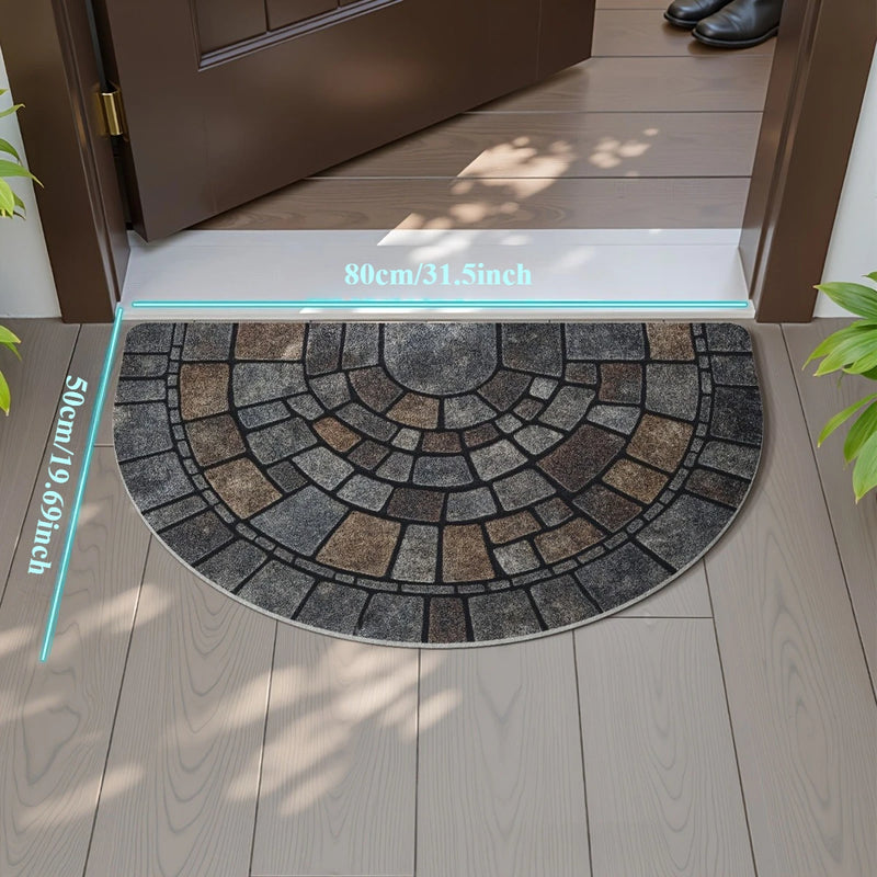 Semi-Circular Non-Slip Door Mat