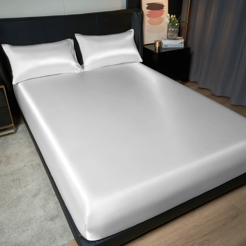 Luxury Satin Fitted Sheet Set with Pillowcases