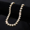 Heart Rhinestone Tennis Chain Necklace & Bracelet Set