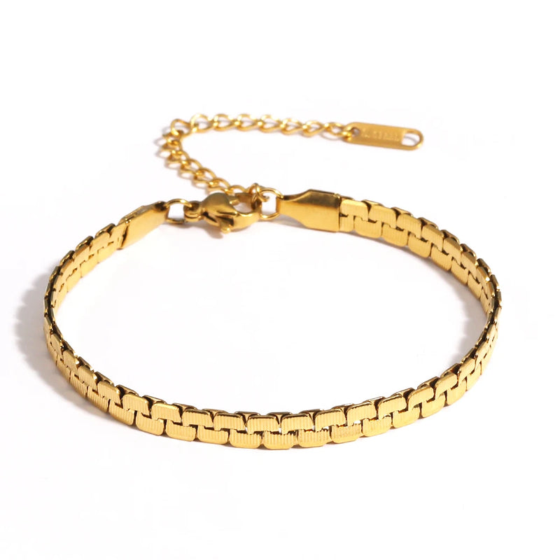 Gold-Plated Stainless Steel Link Bracelet