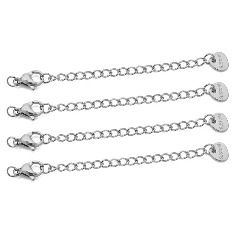 Stainless Steel Extension Chains with Lobster Clasps for Jewelry Making (10-Pack)