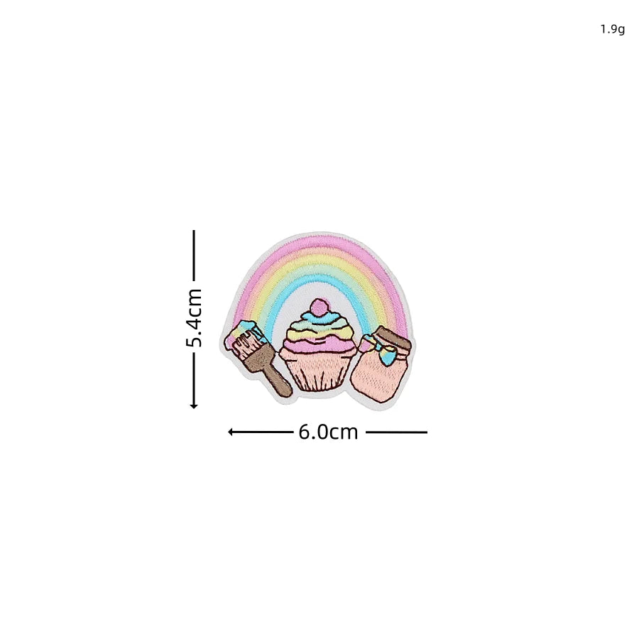 Rainbow Star & Heart Embroidered Iron-On Patches (Set of 10)
