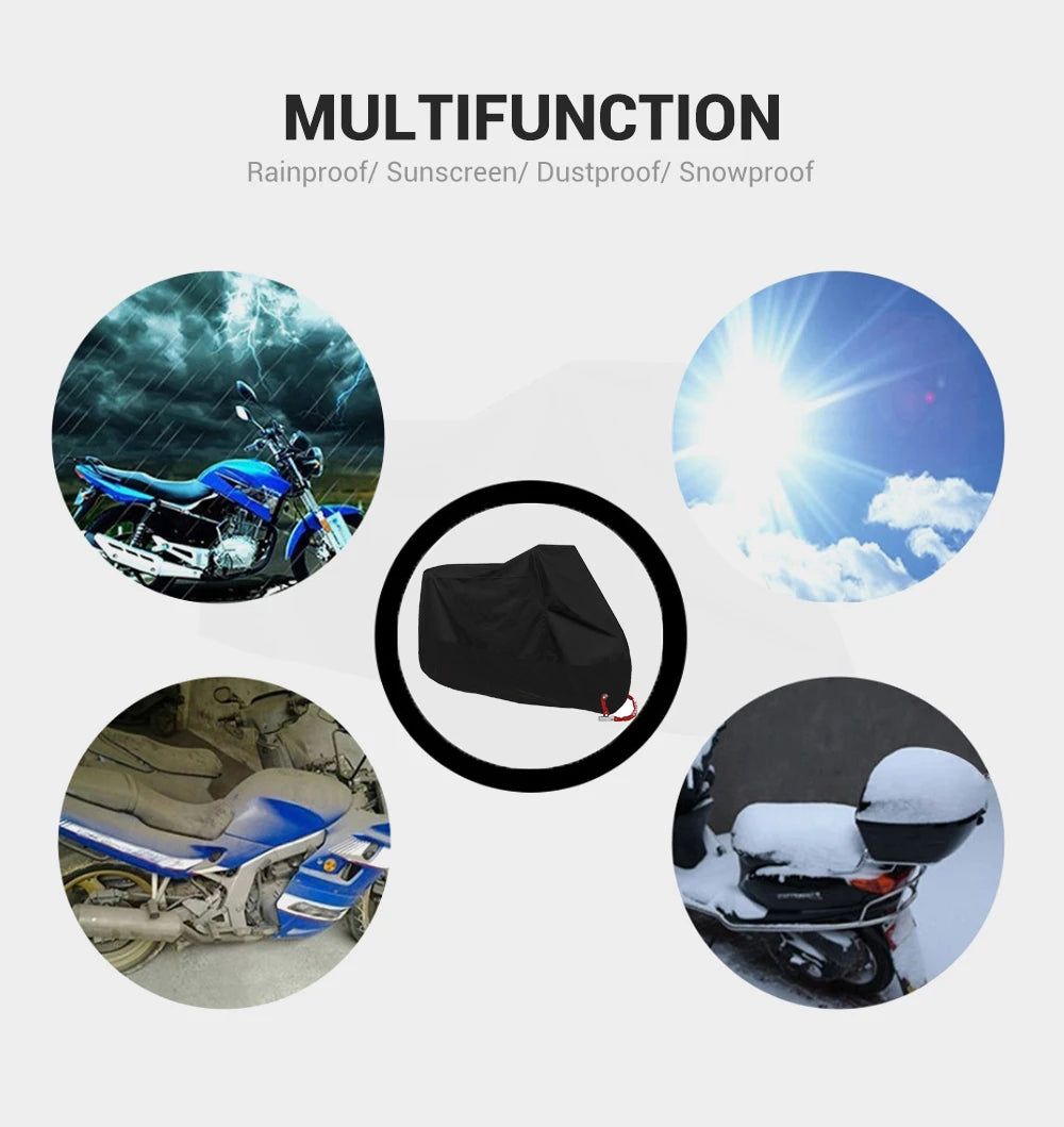All-Season Waterproof Motorcycle Cover with Storage Bag
