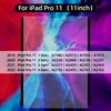 Magnetic paper-feel screen protector for iPad Pro 11 (11 inch) showing various model numbers.