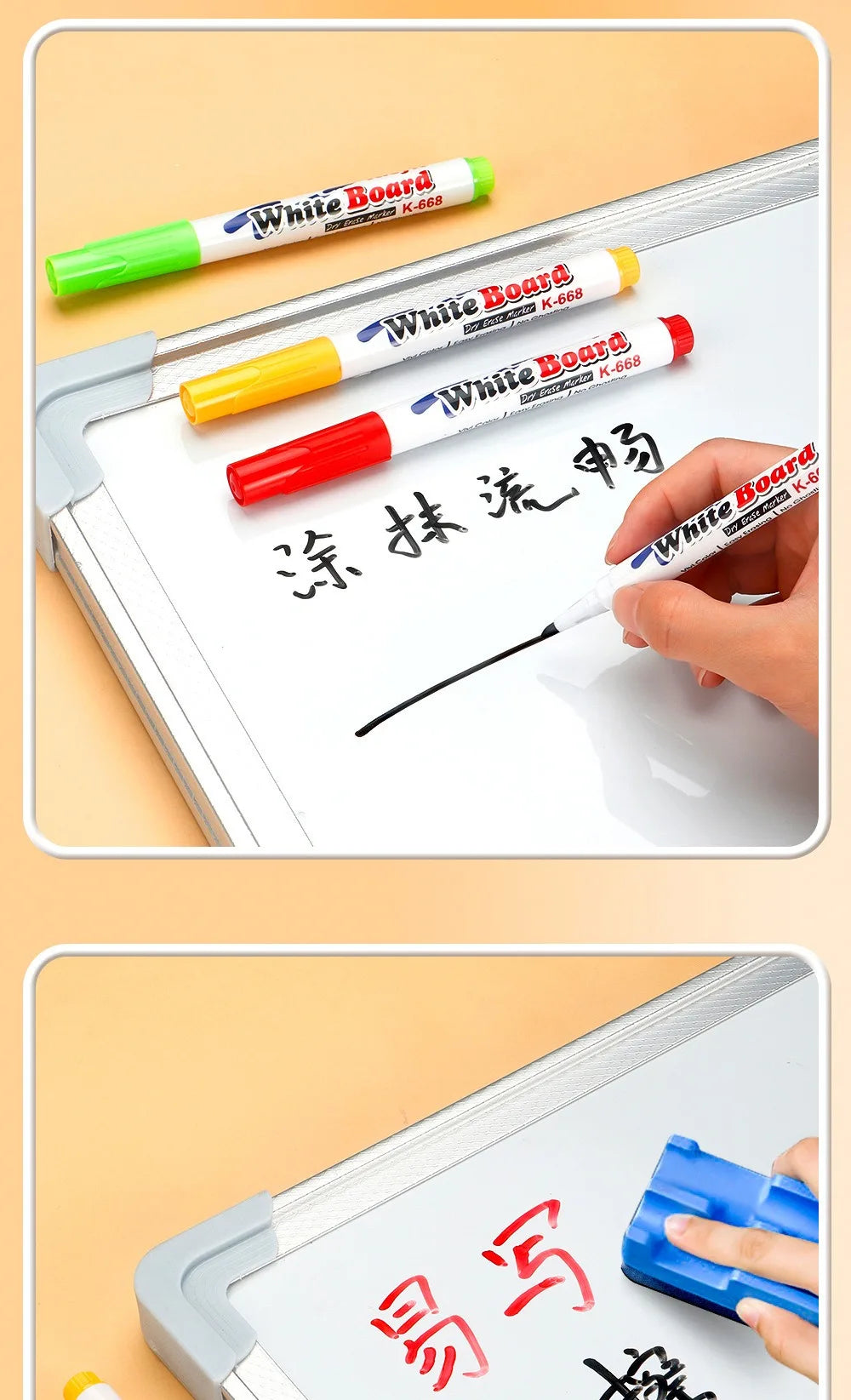Erasable Whiteboard Markers for Glass, Ceramics & Office