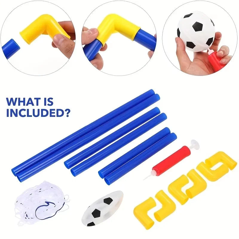 Tragbares Mini-Fußballtor-Set mit Ball und Pumpe