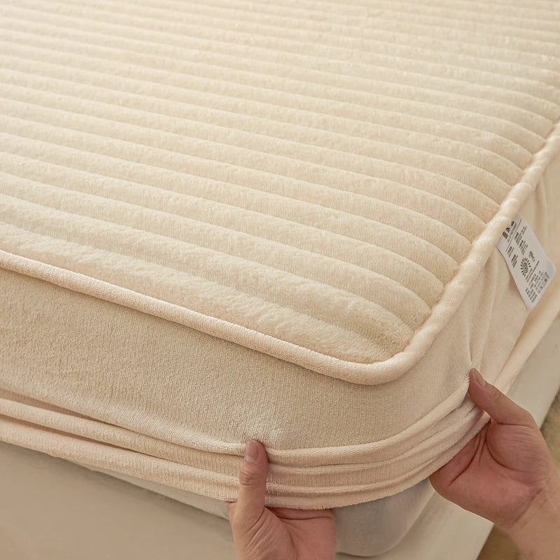 Plush Fitted Sheet Set with Pillowcases